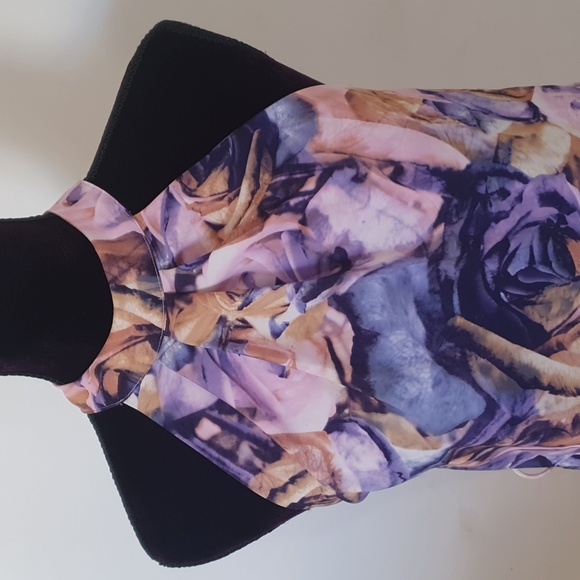 Cooper St Size 10 Purple Floral Satin Feel Dress - Picture 2 of 7